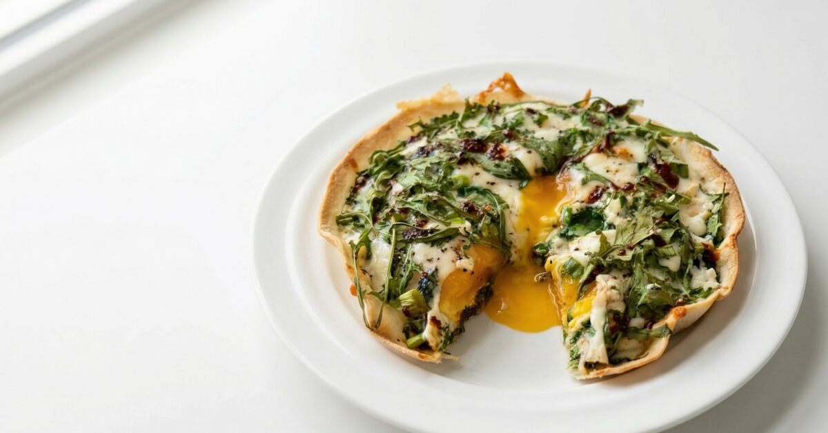 Low FODMAP Crispy Tortilla Egg Bake with Spinach & Feta